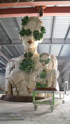 Custom 3D Cartoon Giant Cement Figure Human and Nature Art Sculpture Modern Fiberglass Statue